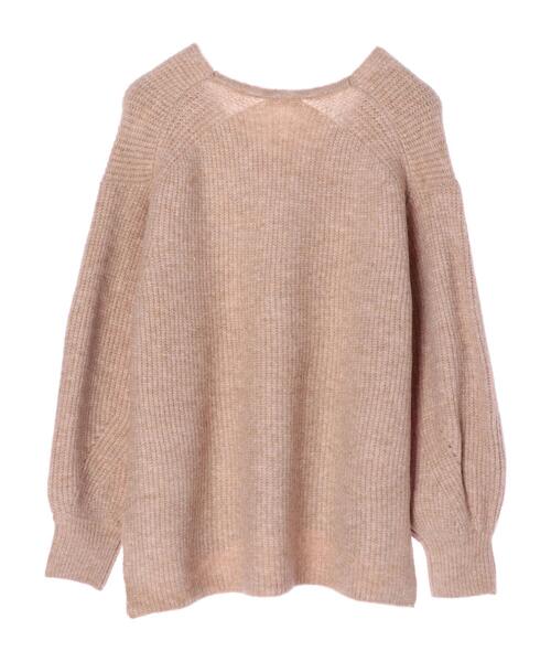 earth music&ecology（アースミュージックアンドエコロジー）の「ブラッシュヤーンＶネックプルオーバー＊（ニット/セーター・レディース・チャコールグレー/ベージュ/アイボリー/ミント・FREE）」の11枚目の写真