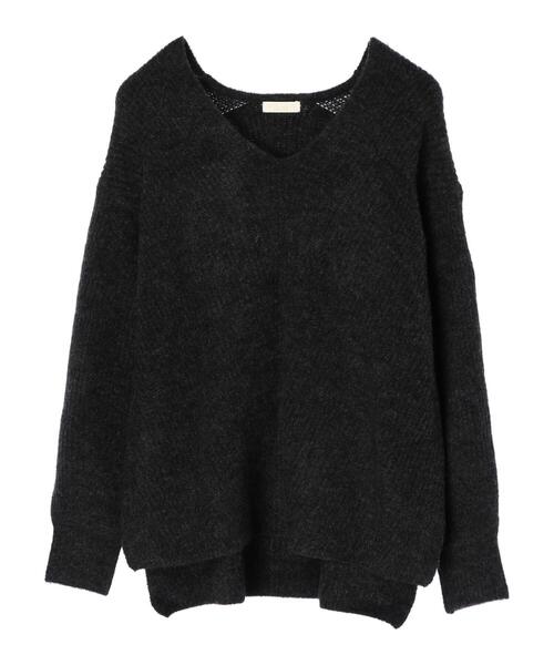 earth music&ecology（アースミュージックアンドエコロジー）の「ブラッシュヤーンＶネックプルオーバー＊（ニット/セーター・レディース・チャコールグレー/ベージュ/アイボリー/ミント・FREE）」の18枚目の写真