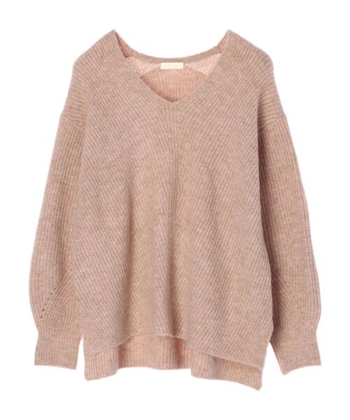 earth music&ecology（アースミュージックアンドエコロジー）の「ブラッシュヤーンＶネックプルオーバー＊（ニット/セーター・レディース・チャコールグレー/ベージュ/アイボリー/ミント・FREE）」の19枚目の写真