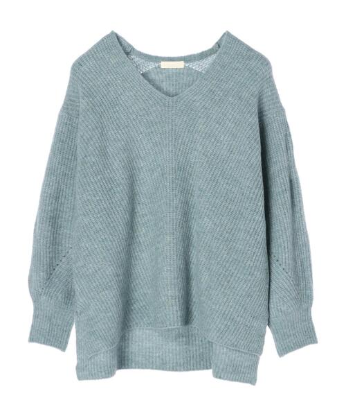 earth music&ecology（アースミュージックアンドエコロジー）の「ブラッシュヤーンＶネックプルオーバー＊（ニット/セーター・レディース・チャコールグレー/ベージュ/アイボリー/ミント・FREE）」の20枚目の写真