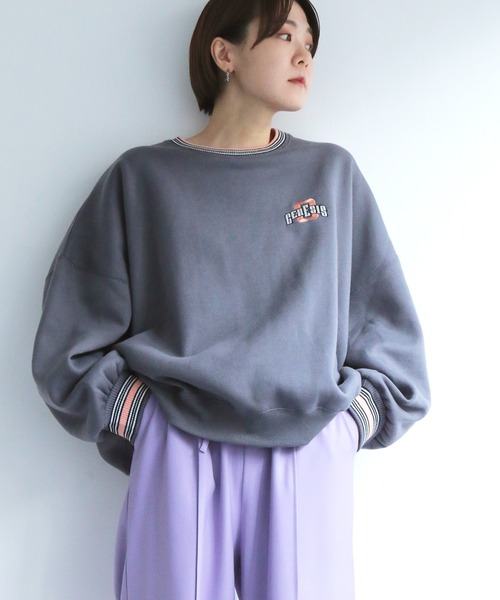 notch.（ノッチ）の「裏起毛ラインリブスウェット（スウェット・レディース・ブルー/グレー/ブラック・M）」の3枚目の写真