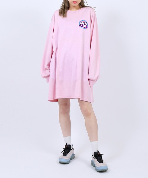 PUNYUS（プニュズ）の「パンダ刺繍ロンＴ（Tシャツ/カットソー・レディース・ブラック/ライトピンク/ブルー・2/1/4/3）」の3枚目の写真