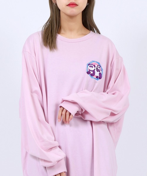 PUNYUS（プニュズ）の「パンダ刺繍ロンＴ（Tシャツ/カットソー・レディース・ブラック/ライトピンク/ブルー・2/1/4/3）」の4枚目の写真