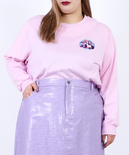 PUNYUS（プニュズ）の「パンダ刺繍ロンＴ（Tシャツ/カットソー・レディース・ブラック/ライトピンク/ブルー・2/1/4/3）」の5枚目の写真