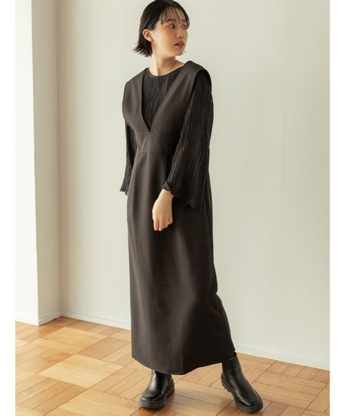 fifth（フィフス）の「Vネックジャンスカ（ワンピース・レディース・ブラック/モカ・SMALL/MEDIUM）」の9枚目の写真