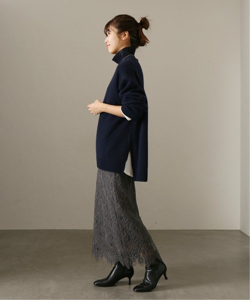 La TOTALITE（ラトータリテ）の「《追加》パネルレース タイトスカート◆（スカート・レディース・グレー/ベージュ・38/36）」の4枚目の写真