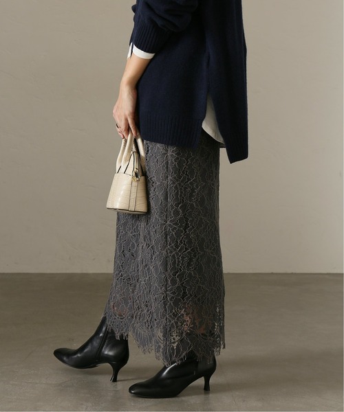 La TOTALITE（ラトータリテ）の「《追加》パネルレース タイトスカート◆（スカート・レディース・グレー/ベージュ・38/36）」の8枚目の写真