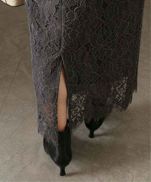 La TOTALITE（ラトータリテ）の「《追加》パネルレース タイトスカート◆（スカート・レディース・グレー/ベージュ・38/36）」の10枚目の写真