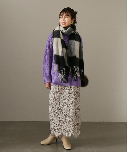 La TOTALITE（ラトータリテ）の「《追加》パネルレース タイトスカート◆（スカート・レディース・グレー/ベージュ・38/36）」の11枚目の写真