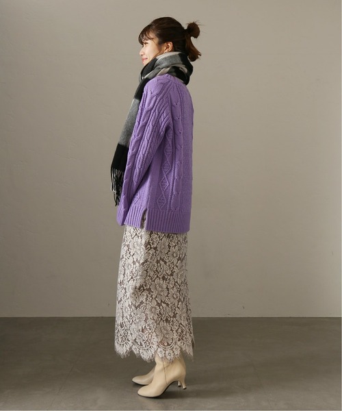 La TOTALITE（ラトータリテ）の「《追加》パネルレース タイトスカート◆（スカート・レディース・グレー/ベージュ・38/36）」の12枚目の写真