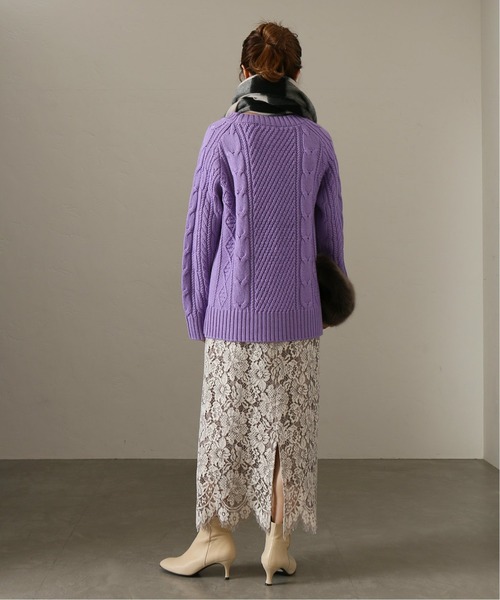 La TOTALITE（ラトータリテ）の「《追加》パネルレース タイトスカート◆（スカート・レディース・グレー/ベージュ・38/36）」の13枚目の写真