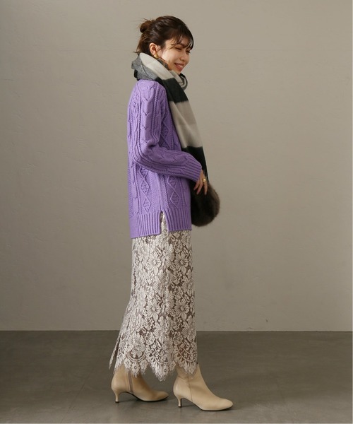 La TOTALITE（ラトータリテ）の「《追加》パネルレース タイトスカート◆（スカート・レディース・グレー/ベージュ・38/36）」の14枚目の写真