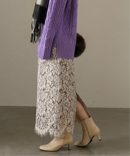 La TOTALITE（ラトータリテ）の「《追加》パネルレース タイトスカート◆（スカート・レディース・グレー/ベージュ・38/36）」の16枚目の写真