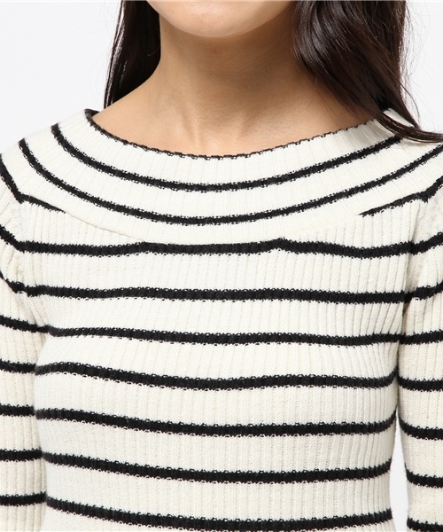 Heather（ヘザー）の「ボーダーオフショルニットプルオーバー2　558003（ニット/セーター・レディース・ホワイト×ブラック/グリーン系その他/ブルー系その他・FREE）」の11枚目の写真