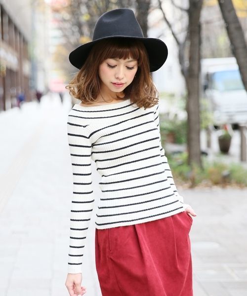 Heather（ヘザー）の「ボーダーオフショルニットプルオーバー2　558003（ニット/セーター・レディース・ホワイト×ブラック/グリーン系その他/ブルー系その他・FREE）」の17枚目の写真