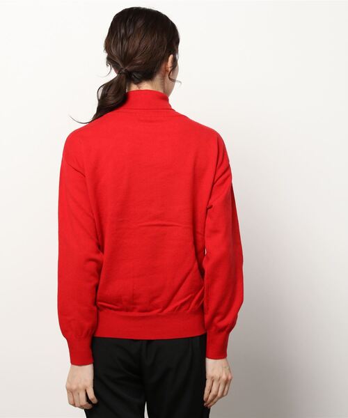 Munich（ミューニック）の「Munich(ミューニック) コットンウールソフトジャージー　タートルネックサイドジッププルオーバー（ニット/セーター・レディース・グレー/レッド・FREE）」の4枚目の写真