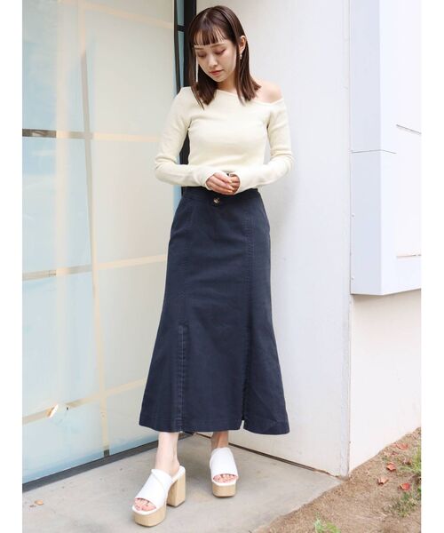 MURUA（ムルーア）の「デコルテオープンニットトップス（ニット/セーター・レディース・アイボリー/ブラック/ベージュ/その他1・FREE）」の9枚目の写真