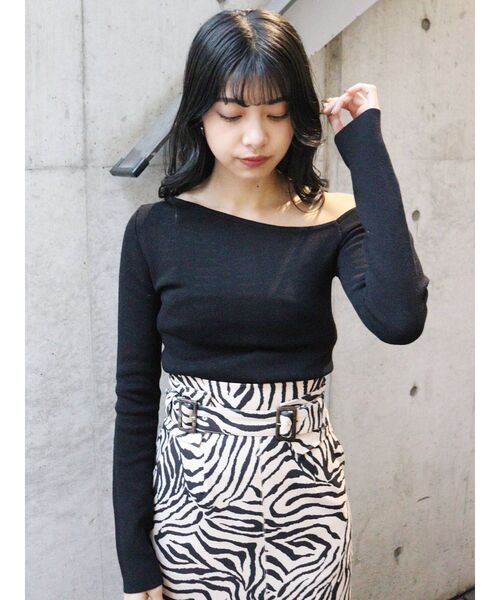 MURUA（ムルーア）の「デコルテオープンニットトップス（ニット/セーター・レディース・アイボリー/ブラック/ベージュ/その他1・FREE）」の10枚目の写真