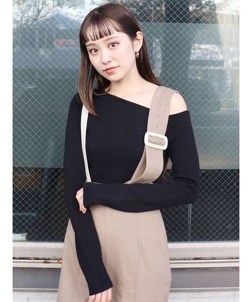 MURUA（ムルーア）の「デコルテオープンニットトップス（ニット/セーター・レディース・アイボリー/ブラック/ベージュ/その他1・FREE）」の14枚目の写真