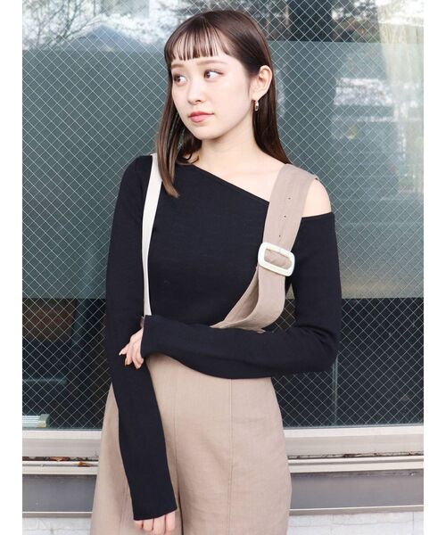 MURUA（ムルーア）の「デコルテオープンニットトップス（ニット/セーター・レディース・アイボリー/ブラック/ベージュ/その他1・FREE）」の15枚目の写真