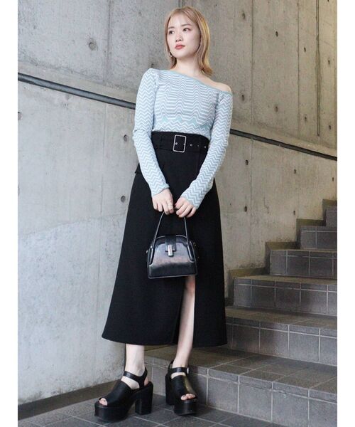 MURUA（ムルーア）の「デコルテオープンニットトップス（ニット/セーター・レディース・アイボリー/ブラック/ベージュ/その他1・FREE）」の21枚目の写真