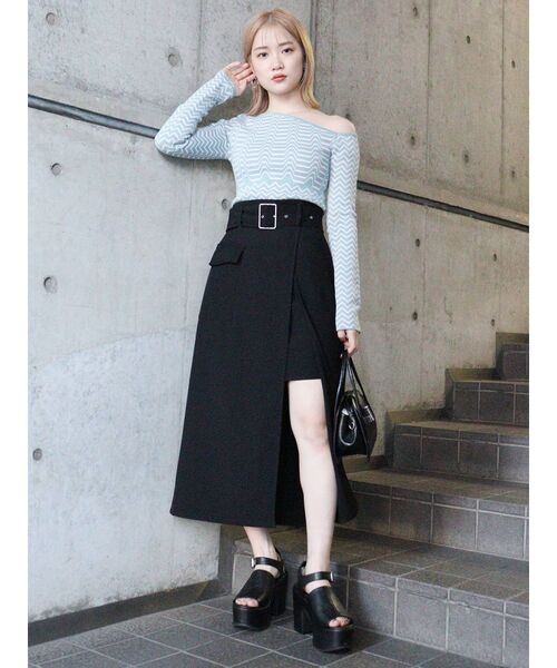 MURUA（ムルーア）の「デコルテオープンニットトップス（ニット/セーター・レディース・アイボリー/ブラック/ベージュ/その他1・FREE）」の22枚目の写真