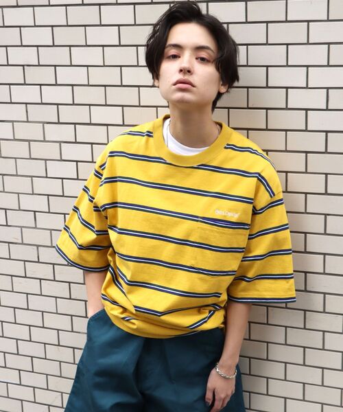BEN DAVIS（ベンデイビス）の「【BEN DAVIS(ベンデイビス)】MULTI BORDER BIG TEE / マルチ ボーダー ビッグ Tシャツ（Tシャツ/カットソー・メンズ・イエロー/パープル系その他3/チャコール/ダークグリーン・X-LARGE/LARGE/MEDIUM）」の15枚目の写真