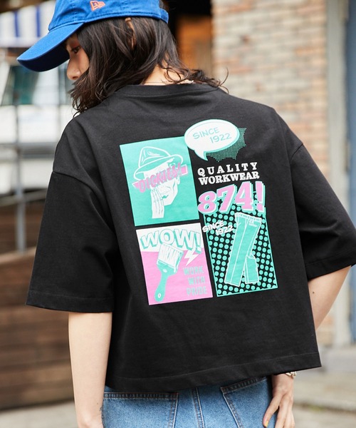 Dickies(ディッキーズ)の「Dickies/ディッキーズ ビックシルエットバックグラフィックプリントコットン半袖Tシャツ(Tシャツ/カットソー・レディース・ホワイト/ブラック/イエロー/オレンジ/ブルー/オートミール・M/L)」の2枚目の写真