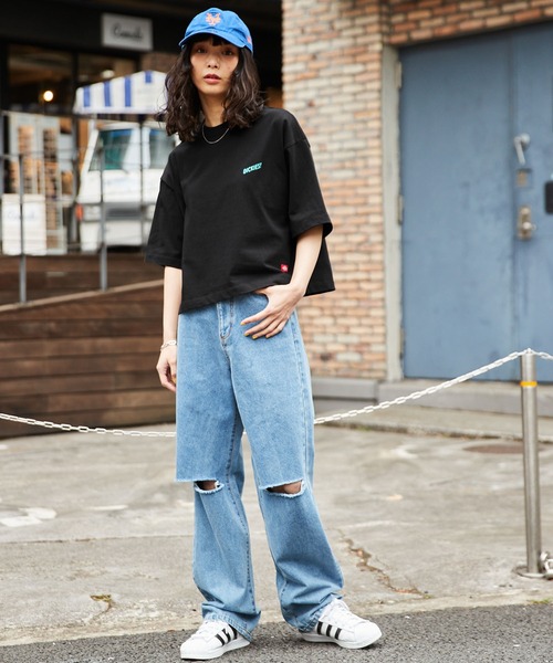 Dickies(ディッキーズ)の「Dickies/ディッキーズ ビックシルエットバックグラフィックプリントコットン半袖Tシャツ(Tシャツ/カットソー・レディース・ホワイト/ブラック/イエロー/オレンジ/ブルー/オートミール・M/L)」の9枚目の写真