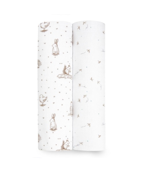 aden + anais essentials（エイデンアンドアネイエッセンシャルズ）の「スワドル 2枚入り（おくるみ・キッズ・ブラウン・FREE）」の5枚目の写真