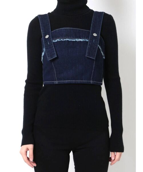 EMODA（エモダ）の「コンパクトデニムビスチェ（ベスト・レディース・ベージュ/インディゴブルー/ブルー・SMALL/MEDIUM）」の9枚目の写真