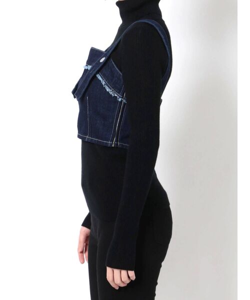 EMODA（エモダ）の「コンパクトデニムビスチェ（ベスト・レディース・ベージュ/インディゴブルー/ブルー・SMALL/MEDIUM）」の10枚目の写真