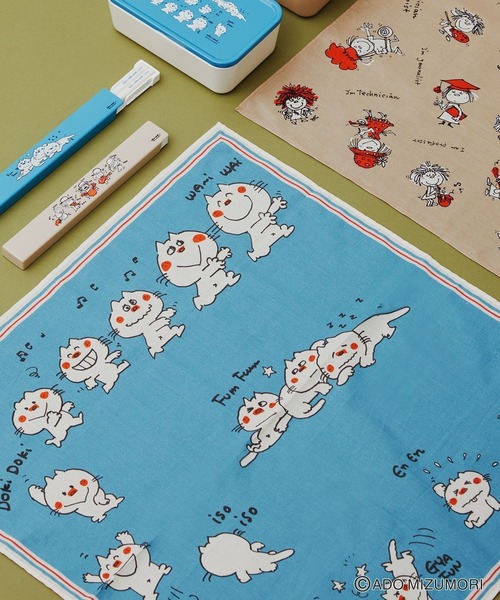 niko and...（ニコアンド）の「【水森亜土】コラボ ランチクロス（ランチョンマット/テーブルウェア・レディース・ベージュ/ブルー・0）」の2枚目の写真