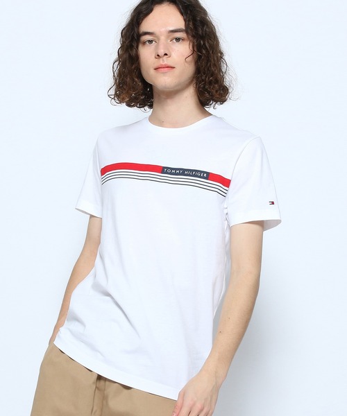TOMMY HILFIGER（トミーヒルフィガー）の「フロントロゴTシャツ（Tシャツ/カットソー・メンズ・ホワイト/ネイビー/レッド・LARGE/SMALL/X-LARGE/MEDIUM/XX-LARGE）」の8枚目の写真
