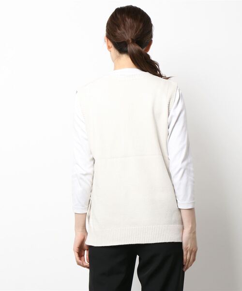 LOPASS(ロパス)の「サイドオープン クルーネックニットベスト(ベスト・レディース・ブルー/Off White/ブラック・LARGE/MEDIUM)」の15枚目の写真