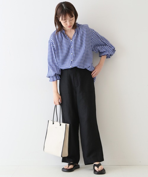 SLOBE IENA（スローブイエナ）の「ギャザーフリルスリーブブラウス◆（シャツ/ブラウス・レディース・ブラック/ブルー・FREE）」の11枚目の写真