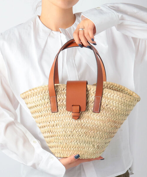 Bertini（ヴェルティニ）の「【BERTINI/ ベルティニ】フラップカゴトートバッグ（かごバッグ・レディース・ブラック/キャメル・FREE）」の2枚目の写真