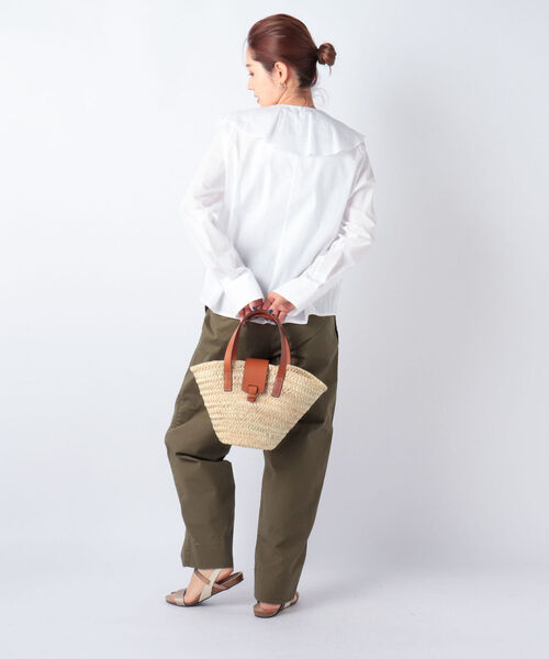 Bertini（ヴェルティニ）の「【BERTINI/ ベルティニ】フラップカゴトートバッグ（かごバッグ・レディース・ブラック/キャメル・FREE）」の13枚目の写真