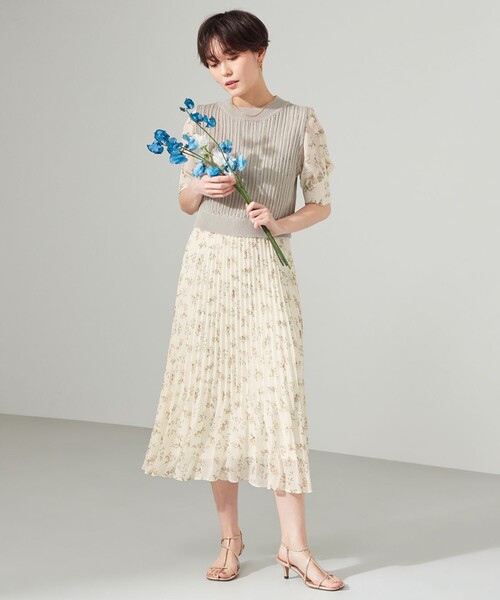 Feroux(フェルゥ)の「【2SET】透かしニットベスト×パフスリーブ ワンピース(セットアップ・レディース・ピンク系/イエロー系/グリーン系6/ブラック系6・1/2)」の21枚目の写真