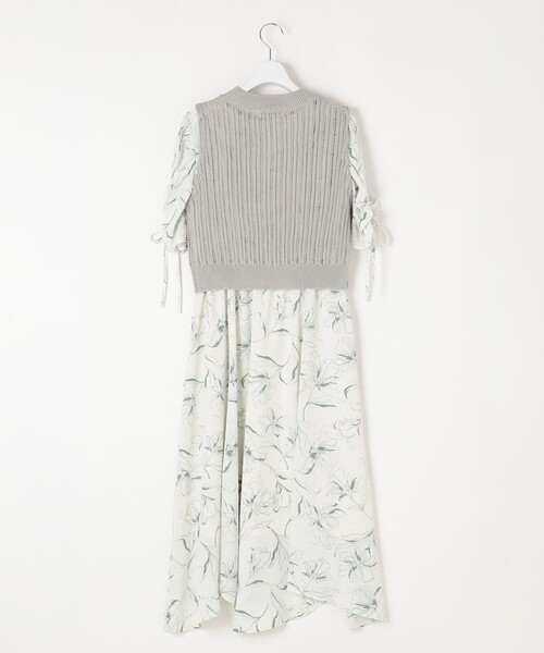 Feroux(フェルゥ)の「【2SET】透かしニットベスト×パフスリーブ ワンピース(セットアップ・レディース・ピンク系/イエロー系/グリーン系6/ブラック系6・1/2)」の18枚目の写真
