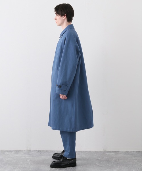 EDIFICE（エディフィス）の「和紙 / コットン オーバーサイズ バルカラー コート（ステンカラーコート・メンズ・ライトグレー/カーキ/コバルトブルー・MEDIUM/LARGE）」の21枚目の写真