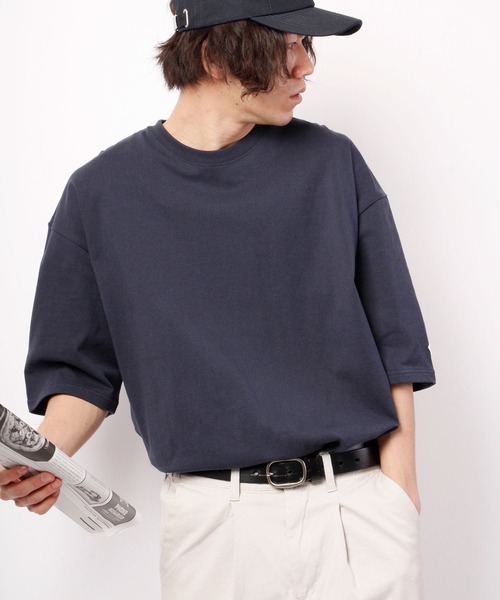 JEMORGAN(ジェーイーモーガン)の「JEMORGAN 天竺袖ワッペン付き半袖ビッグT(Tシャツ/カットソー・メンズ・ベージュ/ピンク/ネイビー/オフホワイト/ライトグレー/グリーン/ブラック/シルバーグレー/サーモンピンク/ベージュ系その他/カーキ・L/M/XL)」の9枚目の写真