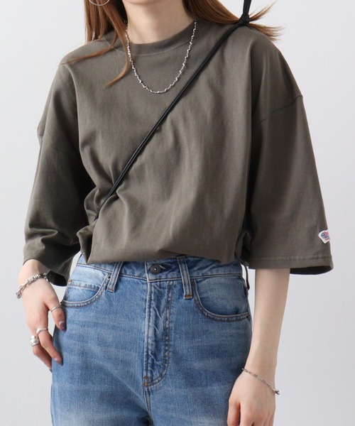 JEMORGAN(ジェーイーモーガン)の「JEMORGAN 天竺袖ワッペン付き半袖ビッグT(Tシャツ/カットソー・メンズ・ベージュ/ピンク/ネイビー/オフホワイト/ライトグレー/グリーン/ブラック/シルバーグレー/サーモンピンク/ベージュ系その他/カーキ・L/M/XL)」の7枚目の写真