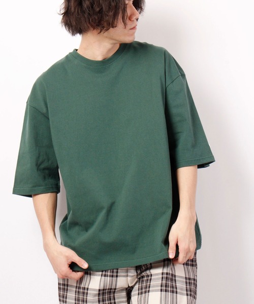 JEMORGAN(ジェーイーモーガン)の「JEMORGAN 天竺袖ワッペン付き半袖ビッグT(Tシャツ/カットソー・メンズ・ベージュ/ピンク/ネイビー/オフホワイト/ライトグレー/グリーン/ブラック/シルバーグレー/サーモンピンク/ベージュ系その他/カーキ・L/M/XL)」の8枚目の写真