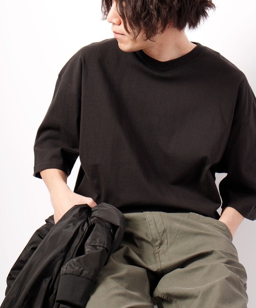 JEMORGAN(ジェーイーモーガン)の「JEMORGAN 天竺袖ワッペン付き半袖ビッグT(Tシャツ/カットソー・メンズ・ベージュ/ピンク/ネイビー/オフホワイト/ライトグレー/グリーン/ブラック/シルバーグレー/サーモンピンク/ベージュ系その他/カーキ・L/M/XL)」の3枚目の写真