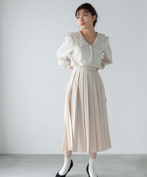 Edit Sheen（エディットシーン）の「二段フリルカラードットブラウス（シャツ/ブラウス・レディース・ブラック/アイボリー・M）」の20枚目の写真