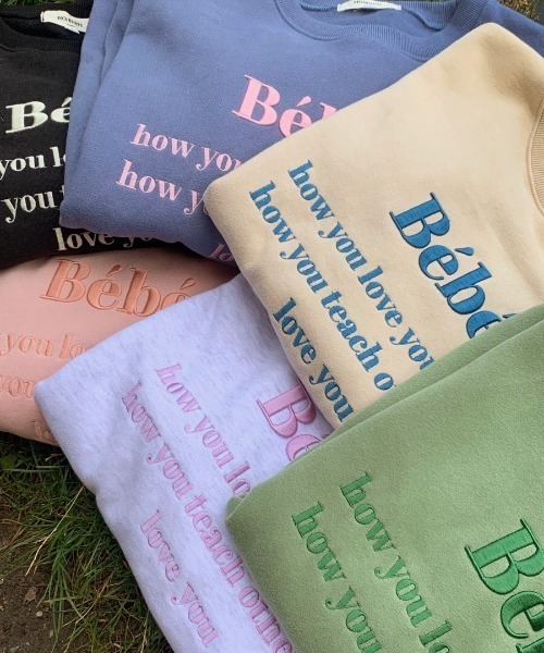 LAC-VERT（ラック・ヴェール）の「【選べる裏地/裏起毛】Bebe刺繍カラーロゴスウェット/トレーナー（スウェット・レディース・ブラック/ベージュ/グリーン/その他6/その他1/その他5/その他2/その他3/その他4/グレー/ピンク/ネイビー・FREE）」の18枚目の写真