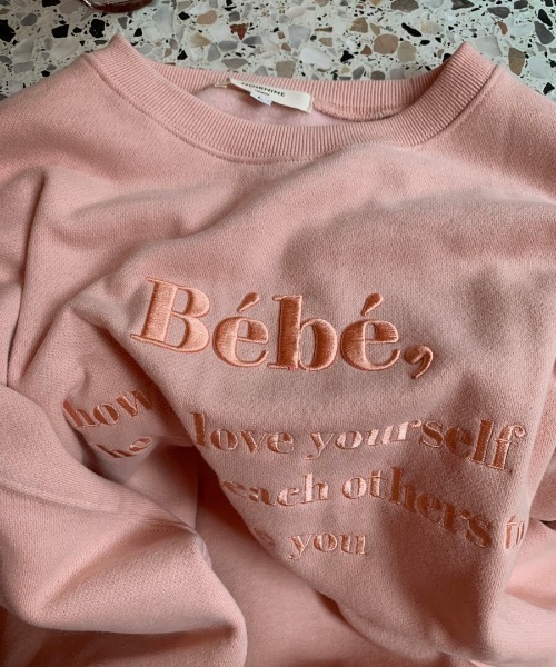 LAC-VERT（ラック・ヴェール）の「【選べる裏地/裏起毛】Bebe刺繍カラーロゴスウェット/トレーナー（スウェット・レディース・ブラック/ベージュ/グリーン/その他6/その他1/その他5/その他2/その他3/その他4/グレー/ピンク/ネイビー・FREE）」の19枚目の写真