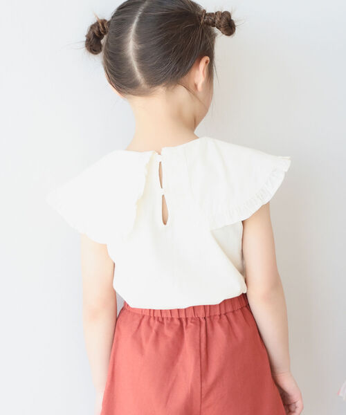 B:MING by BEAMS（ビーミングバイビームス）の「B:MING by BEAMS / 布帛衿 ノースリーブ プルオーバー カットソー（80~140cm）<br>（Tシャツ/カットソー・キッズ・ブラック/グリーン系その他/ホワイト系その他5・90/100/110/120/80/130/140）」の4枚目の写真