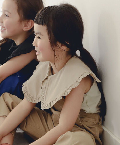 B:MING by BEAMS（ビーミングバイビームス）の「B:MING by BEAMS / 布帛衿 ノースリーブ プルオーバー カットソー（80~140cm）<br>（Tシャツ/カットソー・キッズ・ブラック/グリーン系その他/ホワイト系その他5・90/100/110/120/80/130/140）」の14枚目の写真